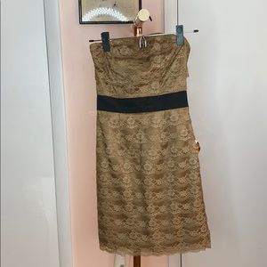 Black and Brown H&M strapless lace dress